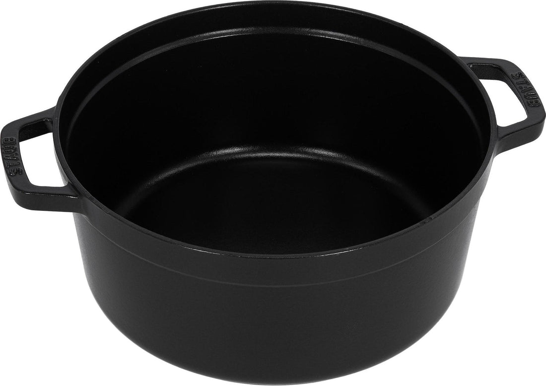 Staub - 5.5 QT Round Cocotte with Steamer Black 5.2L - 40510-606