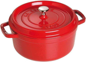 Staub - 5.5 QT Round Cocotte with Steamer Cherry Red 5.2L - 40510-601