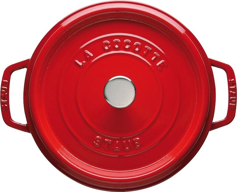 Staub - 5.5 QT Round Cocotte with Steamer Cherry Red 5.2L - 40510-601