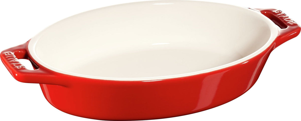 Staub - 6" x 9" Ceramic Oval Baking Dish Cherry Red - 40511-156