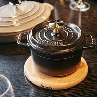 Staub - 6.5" Round Magnetic Wooden Trivet - 40511-078