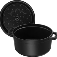 Staub - 8.75 QT Round Cocotte Black 8.35L - 40509-863