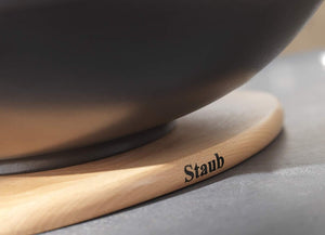 Staub - 9" Round Magnetic Wooden Trivet - 40511-077