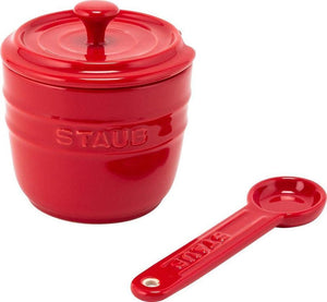 Staub - Ceramic Sugar Bowl with Spoon Cherry Red - 40511-800