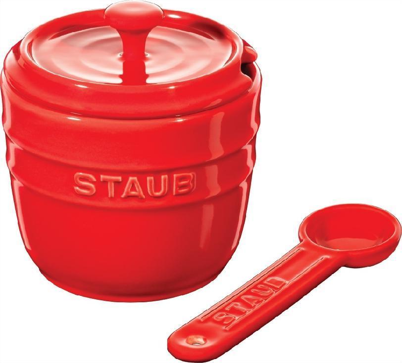 Staub - Ceramic Sugar Bowl with Spoon Cherry Red - 40511-800