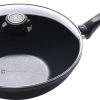 Swiss Diamond - 11" Induction Nonstick Wok with Lid - 61128ic