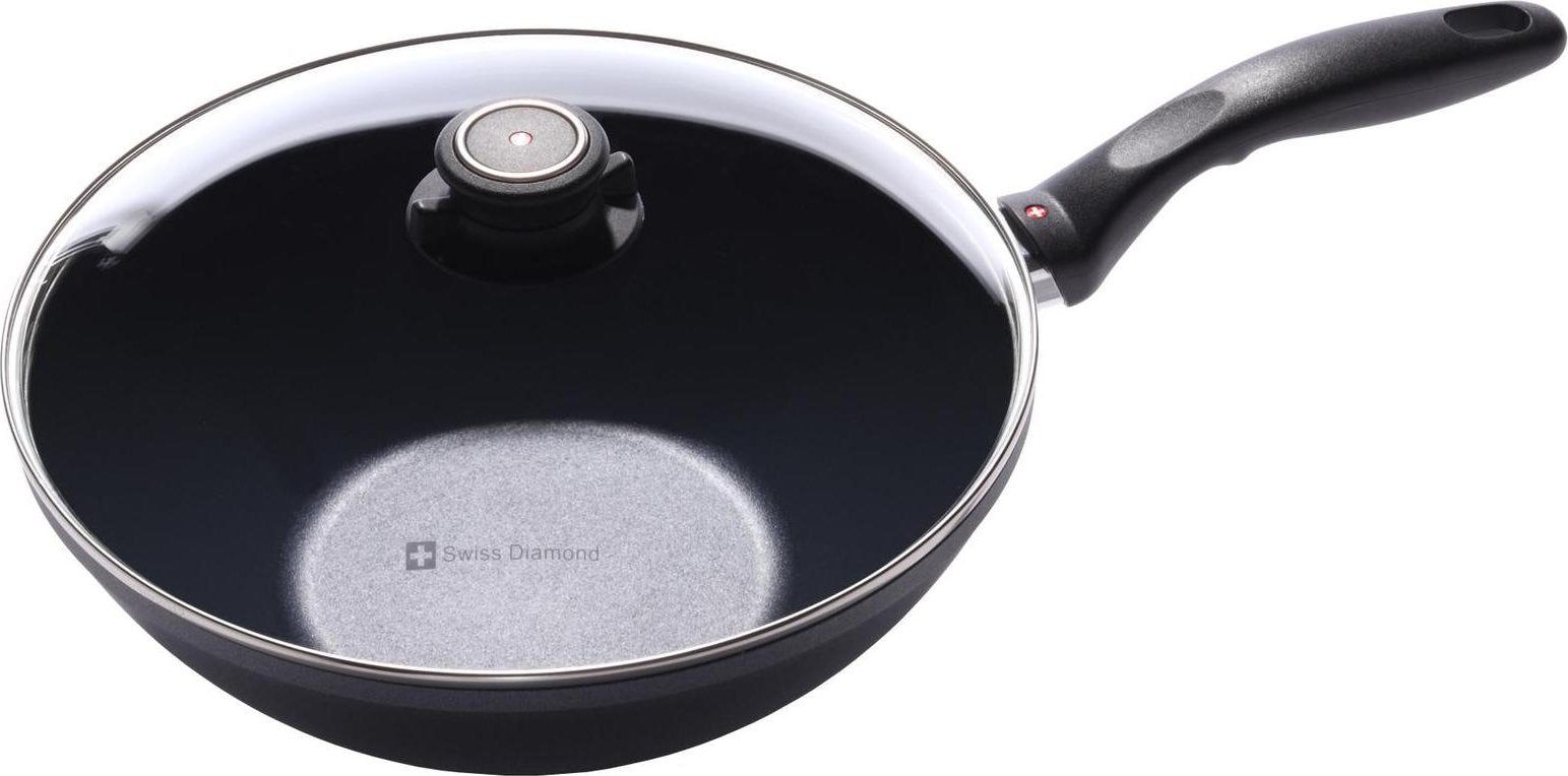 Swiss Diamond - 11" Induction Nonstick Wok with Lid - 61128ic