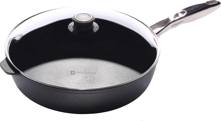 Swiss Diamond - 12.5" Induction Nonstick Saute Pan with SS Handle & Lid - 6732IC
