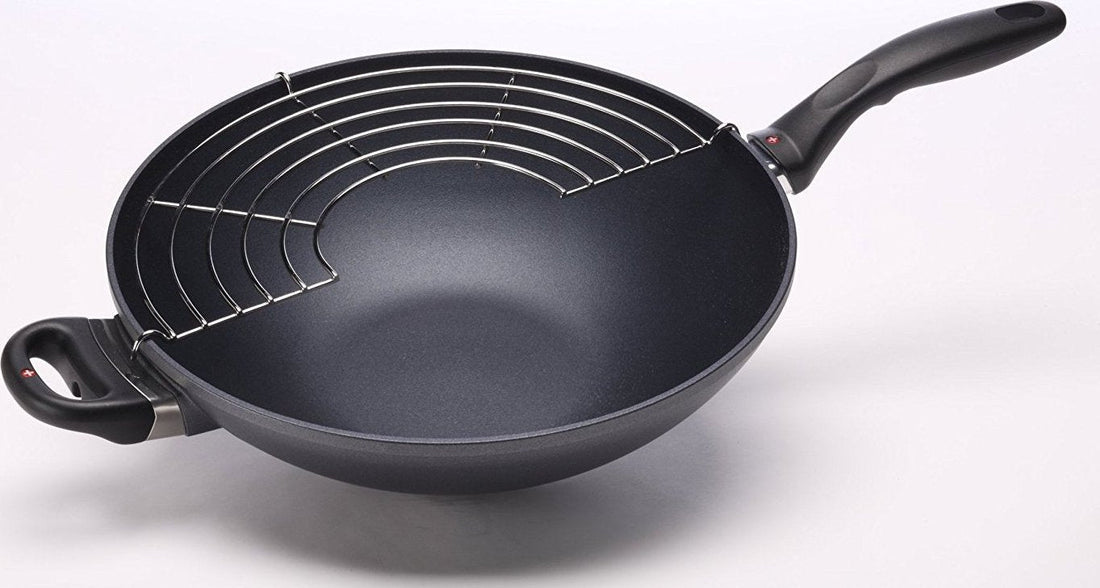 Swiss Diamond - 12.5" Induction Nonstick Wok with Lid & Rack - 61132ic