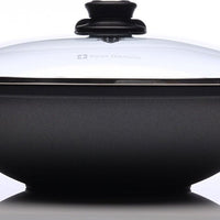 Swiss Diamond - 12.5" Induction Nonstick Wok with Lid & Rack - 61132ic