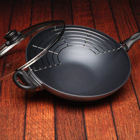Swiss Diamond - 12.5" Induction Nonstick Wok with Lid & Rack - 61132ic
