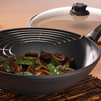 Swiss Diamond - 12.5" Induction Nonstick Wok with Lid & Rack - 61132ic