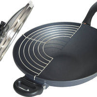Swiss Diamond - 12.5" Induction Nonstick Wok with Lid & Rack - 61132ic