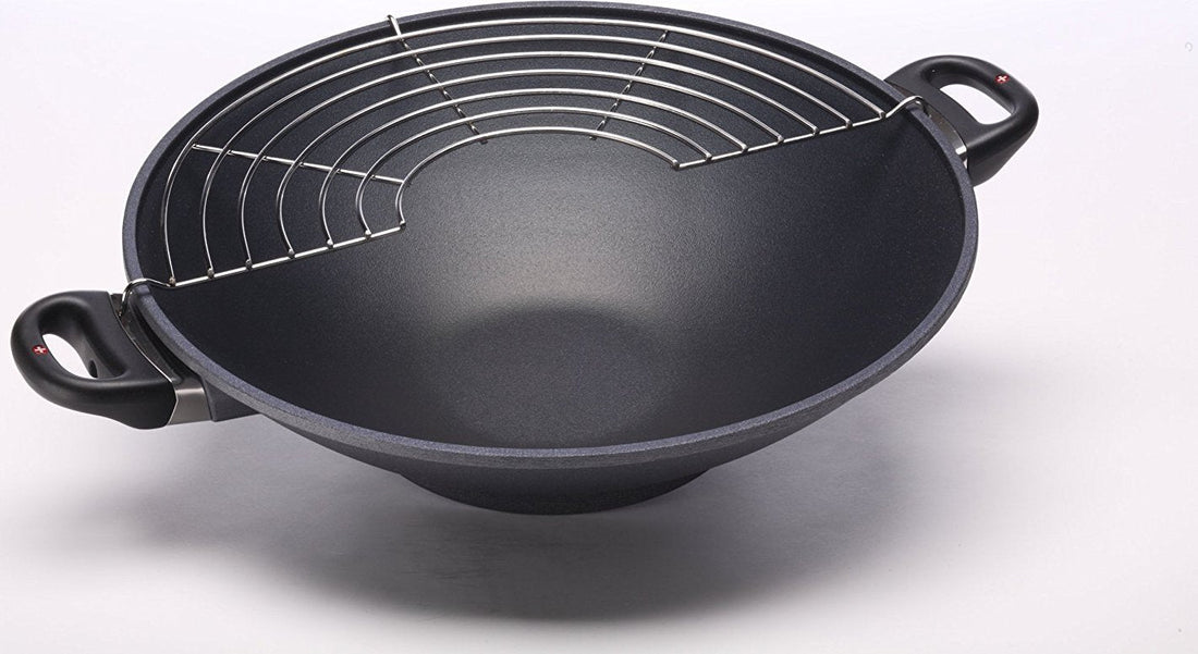 Swiss Diamond - 14" Induction Nonstick Wok with Lid & Rack - 61136ic