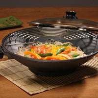 Swiss Diamond - 14" Induction Nonstick Wok with Lid & Rack - 61136ic