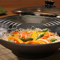 Swiss Diamond - 14" Induction Nonstick Wok with Lid & Rack - 61136ic