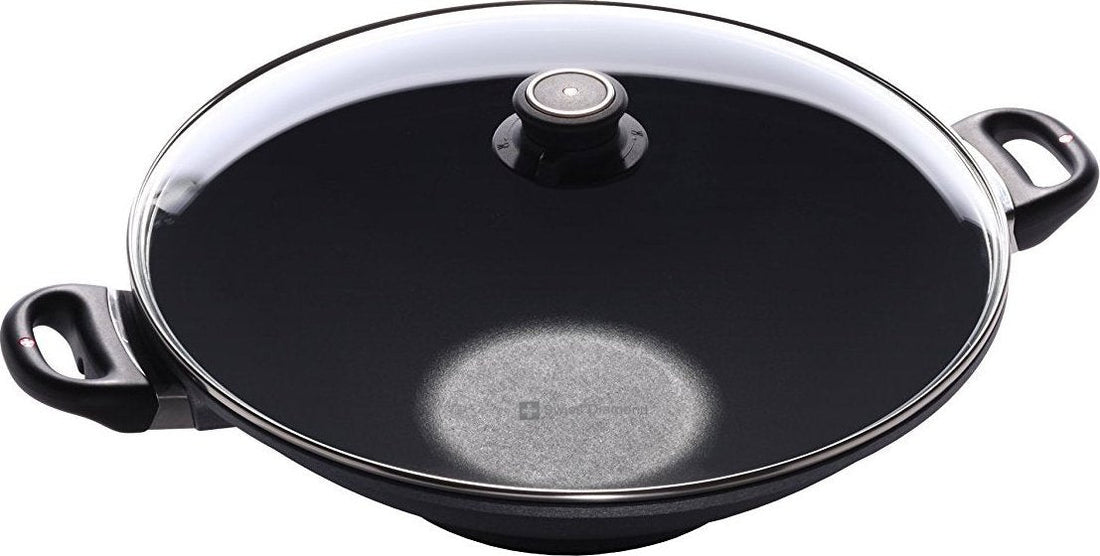 Swiss Diamond - 14" Induction Nonstick Wok with Lid & Rack - 61136ic