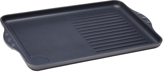 Swiss Diamond - 17" x 11" HD Classic Double Burner Grill/Griddle Combo (43 cm x 28 cm) - 64328-2