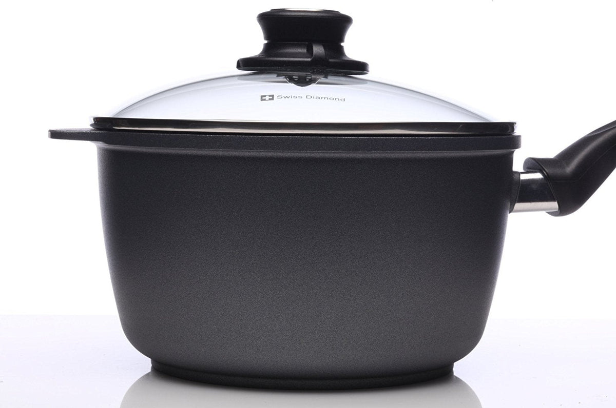 Swiss Diamond - 3L Induction Nonstick Sauce Pan with Lid - (8") - 6720ic