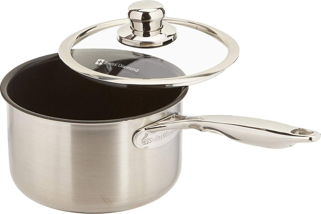 Swiss Diamond - 7" Nonstick Clad Sauce Pan with Lid (17 cm) - SDP31118ic