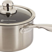 Swiss Diamond - 7" Nonstick Clad Sauce Pan with Lid (17 cm) - SDP31118ic