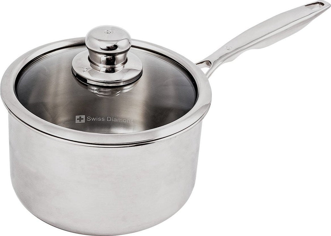Swiss Diamond - 7" Premium Clad Sauce Pan with Lid (18 cm) - SDCLAD31118ic