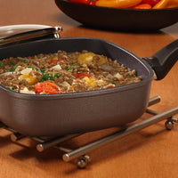 Swiss Diamond - 8" x 8" Induction Nonstick Square Saute Pan with Lid - 6620ic