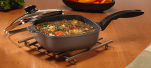 Swiss Diamond - 8" x 8" Induction Nonstick Square Saute Pan with Lid - 6620ic