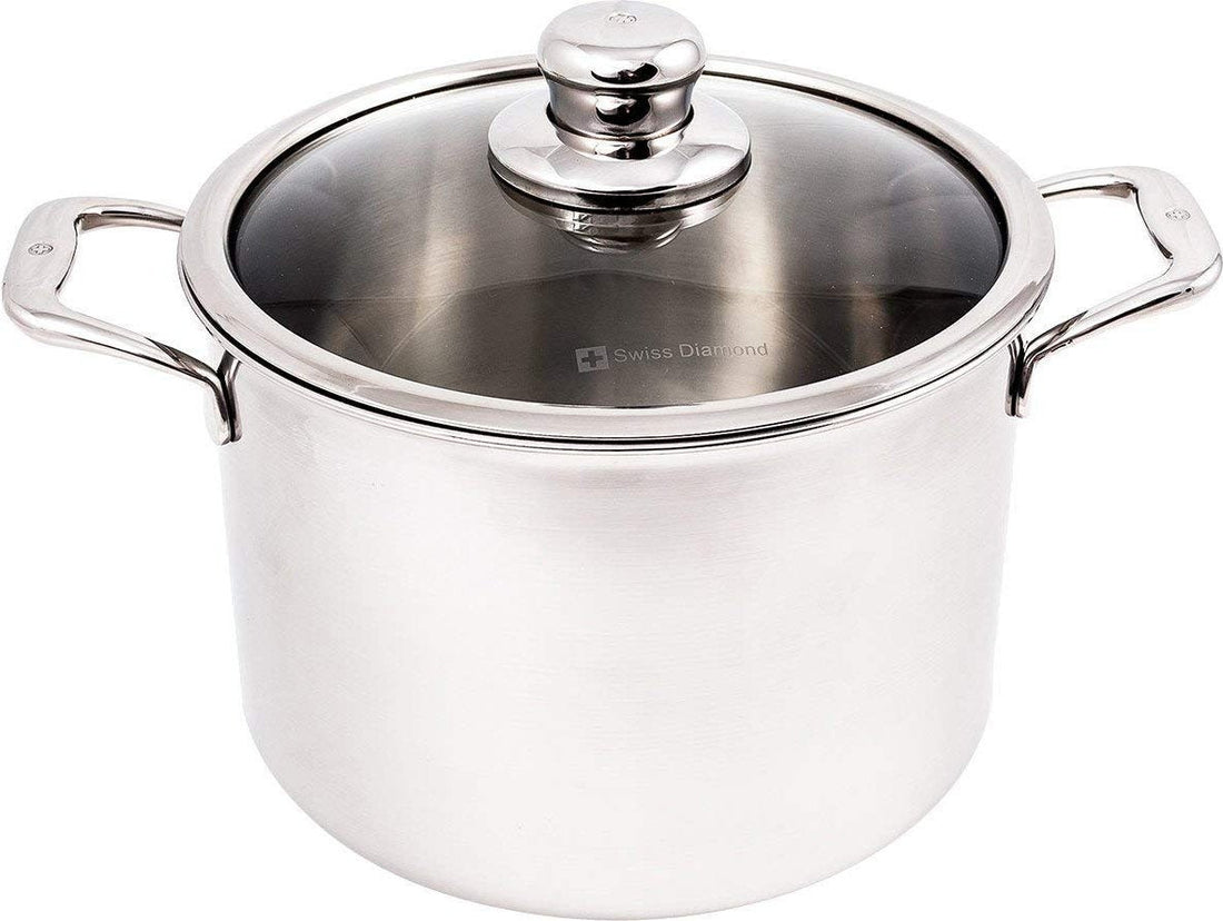 Swiss Diamond - 9.5" Premium Clad Stock Pot with Lid (24 cm) - SDCLAD31724ic