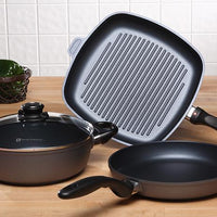 Swiss Diamond - HD Classic 4 Piece Set with Fry Pan / Grill Pan / Casserole & Lid - 604