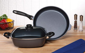 Swiss Diamond - HD Induction 3 Piece Fry Pan & Square Casserole with Lid - 328i