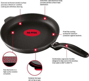 Swiss Diamond - HD Induction 3 Piece Fry Pan & Square Casserole with Lid - 328i