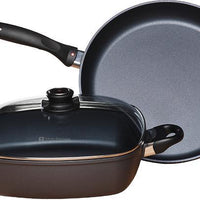 Swiss Diamond - HD Induction 3 Piece Fry Pan & Square Casserole with Lid - 328i