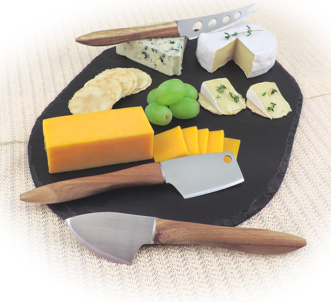 Swissmar - Acacia Handle 3 PC Cheese Knife Set - SK8704AC - DISCONTINUED