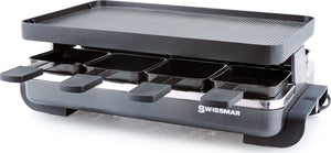 Swissmar - Anthracite Raclette Party Grill with Reversible Cast Aluminum Non-Stick Grill Plate - KF-77041