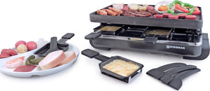 Swissmar - Anthracite Raclette Party Grill with Reversible Cast Iron Grill Plate - KF-77040