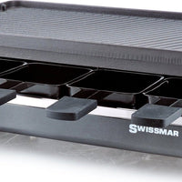 Swissmar - Anthracite Raclette Party Grill with Reversible Cast Iron Grill Plate - KF-77040