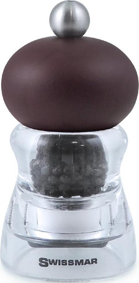 Swissmar - Classic Andrea 4" Acrylic Pepper Mill with Chocolate Wood Top - SM302191 - DISCONTINUED