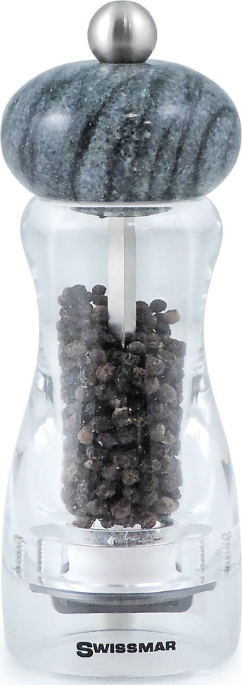 Swissmar - Classic Andrea 6" Acrylic Pepper Mill with Dark Granite Top - SMP1502DG - DISCONTINUED