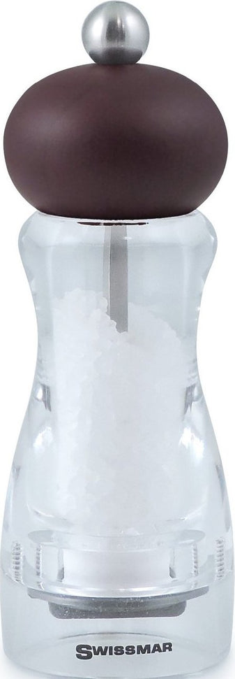 Swissmar - Classic Andrea 6" Acrylic Salt Mill with Chocolate Wood Top - SM302221 - DISCONTINUED