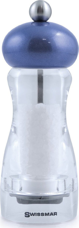 Swissmar - Classic Andrea 6" Acrylic Salt Mill with Metallic Blue Top - SMS1502BL - DISCONTINUED