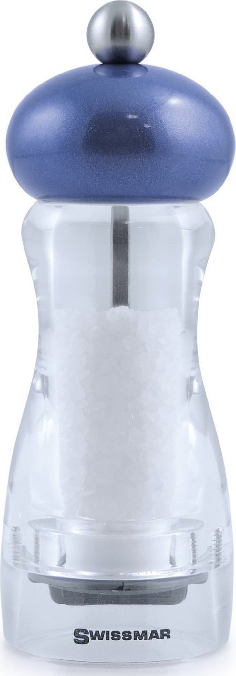 Swissmar - Classic Andrea 6" Acrylic Salt Mill with Metallic Blue Top - SMS1502BL - DISCONTINUED