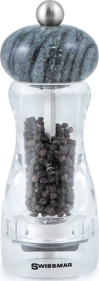 Swissmar - Classic Andrea 6" Acrylic Salt Mill with White Granite Top - SMS1502WG - DISCONTINUED