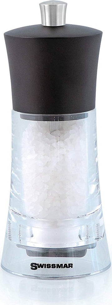 Swissmar - Classic Torre 6" Acrylic Salt Mill with Wood Top - SMS1502CH - DISCONTINUED