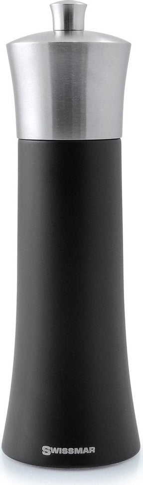 Swissmar - Classic Torre 8" Black Matte Pepper Mill with Stainless Steel Top - SMP2001SS - DISCONTINUED