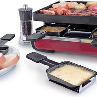 Swissmar - Red Raclette Party Grill with Reversible Cast Aluminum Non-Stick Grill Plate - KF-77041