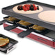 Swissmar - Red Raclette Party Grill with Reversible Cast Iron Grill Plate - KF-77046