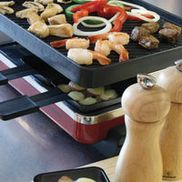Swissmar - Red Raclette Party Grill with Reversible Cast Iron Grill Plate - KF-77046