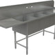 Tarrison - 102" Sink with 3 Compartments & Left & Right Drainboards - PS3-21LR-24