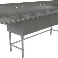 Tarrison - 108" Sink with 4 Compartments & Left & Right Drainboards - PS3-21LR-24